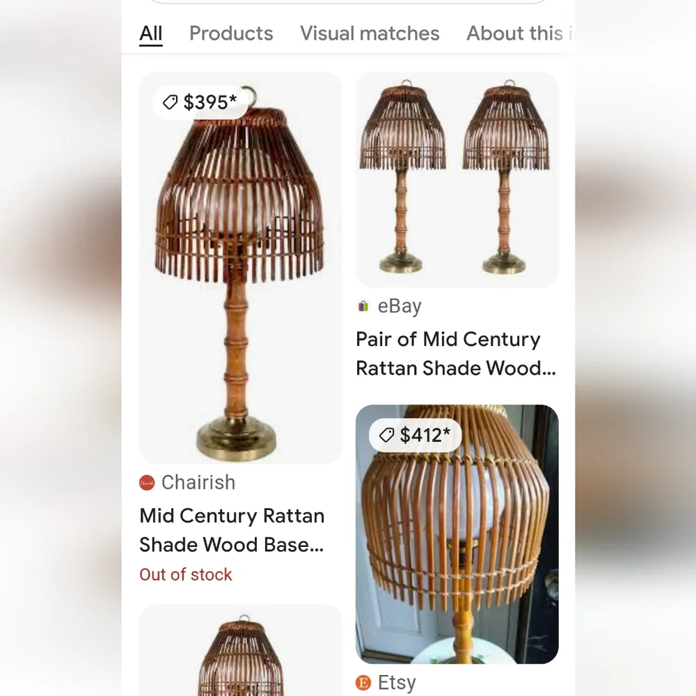 Midcentury rattan shade lamp excellent condition. Smoke free home